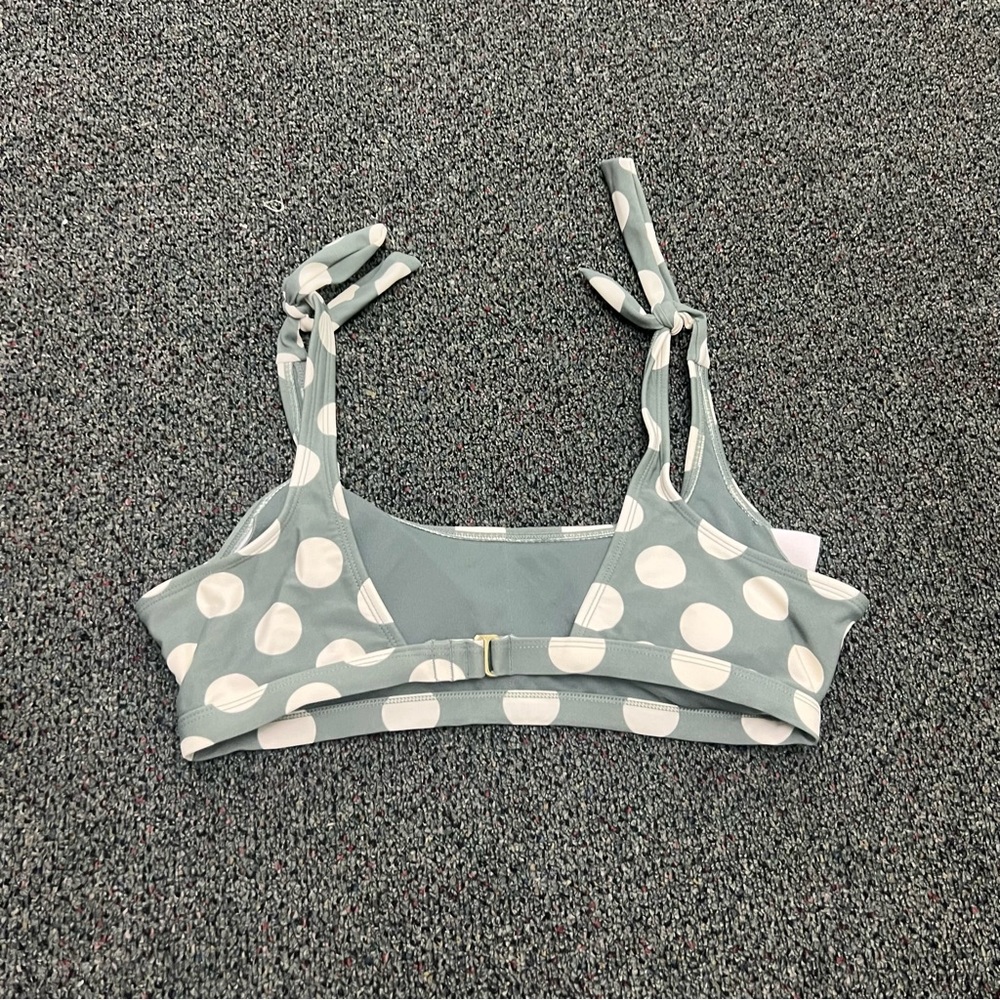 TARGET Green & White Polka Dot Bow Tie Shoulder Retro Bikini Top Removable Cup L - Picture 9 of 16